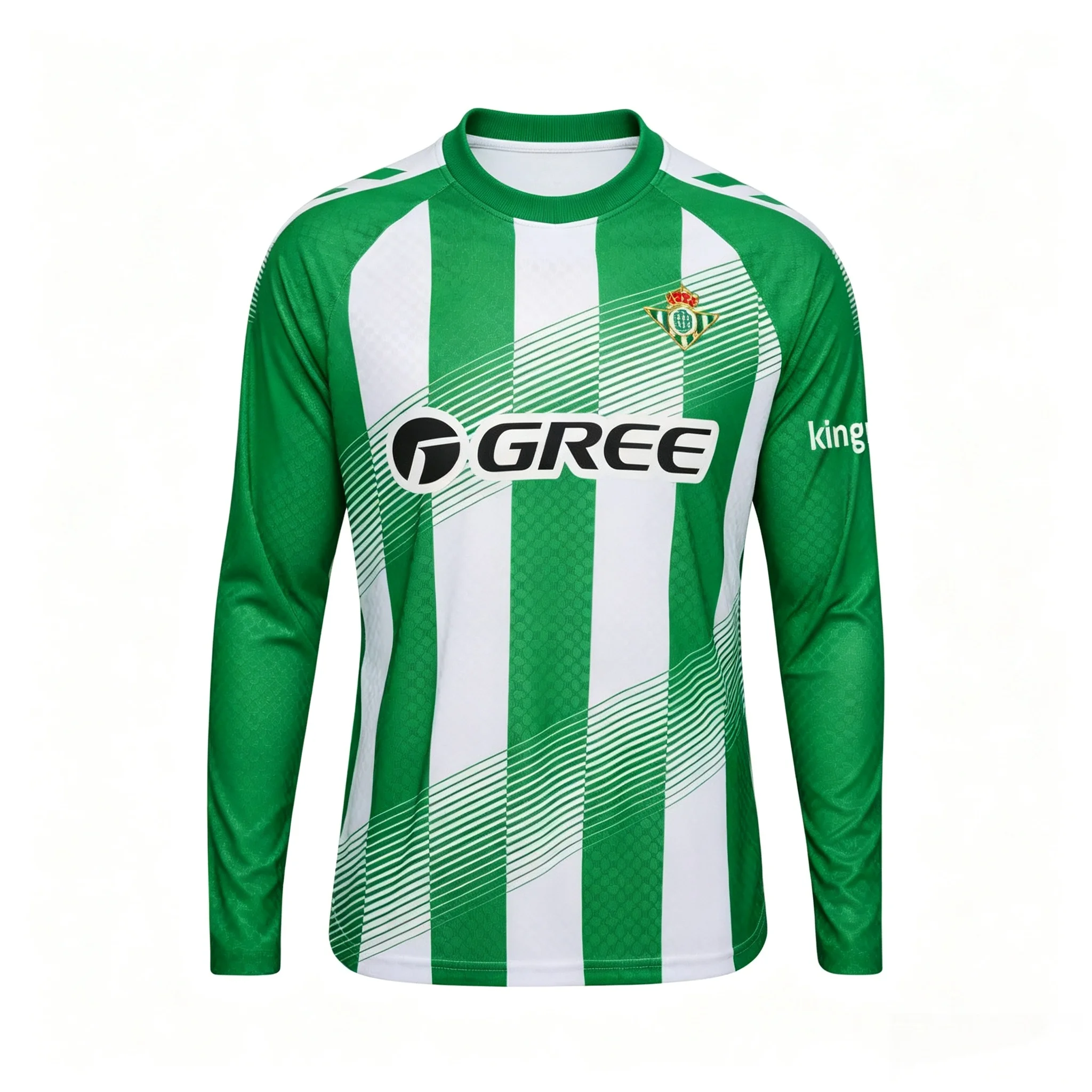 Neues Betis 3D-Druck Fußballtrikot für Herren, atmungsaktiv, schnelltrocknend, langärmeliges T-Shirt, Familien-Partnerlook