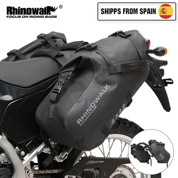 Rhinowalk 2 pezzi borsa laterale per sella moto 18L/28L/48L borsa da viaggio universale impermeabile per riporre i bagagli da moto