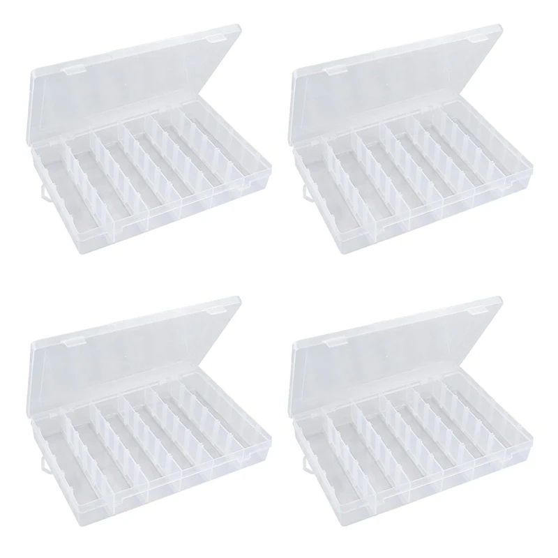 

Tackle Box Organizer 18 Grids Plastic Craft Box Organizer Bead Organizer Clear Fishing Box With Dividers, 4 Pack