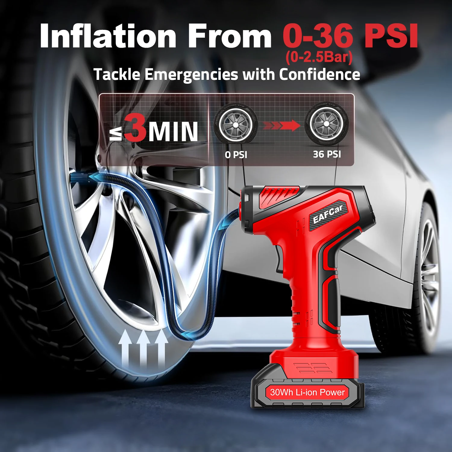 150PSI ���� �ڵ��� ���� ���� ���� Ÿ�̾� ������ 21V ���͸� �޴�� ���� �������� �ڵ��� SUV ORV �����ſ�