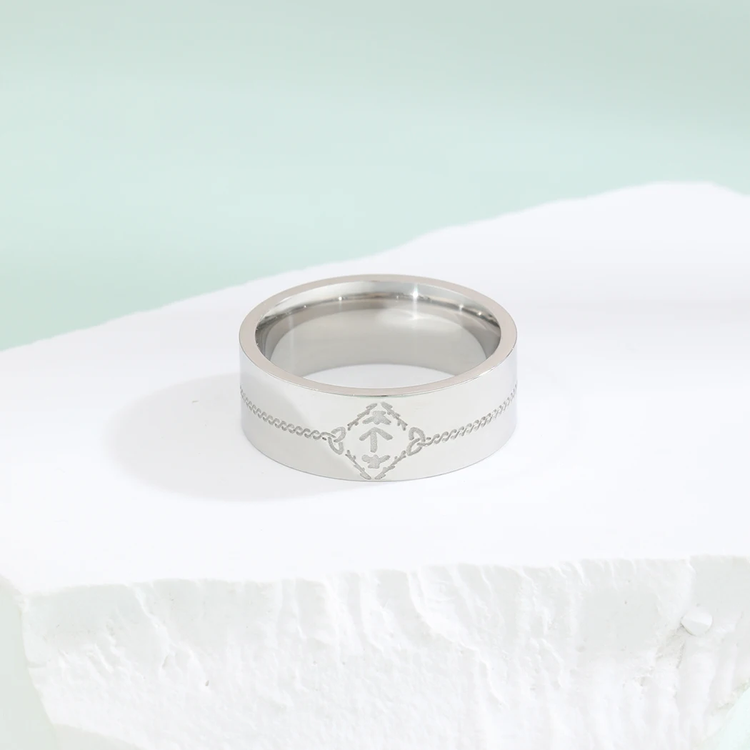 Kiniziale 2022 Nuovo Semplice Fatto Inciso Viking Raven Nordic Ring Squisito In Acciaio Inossidabile Celtico Anniversario Gioielli Tradizionali