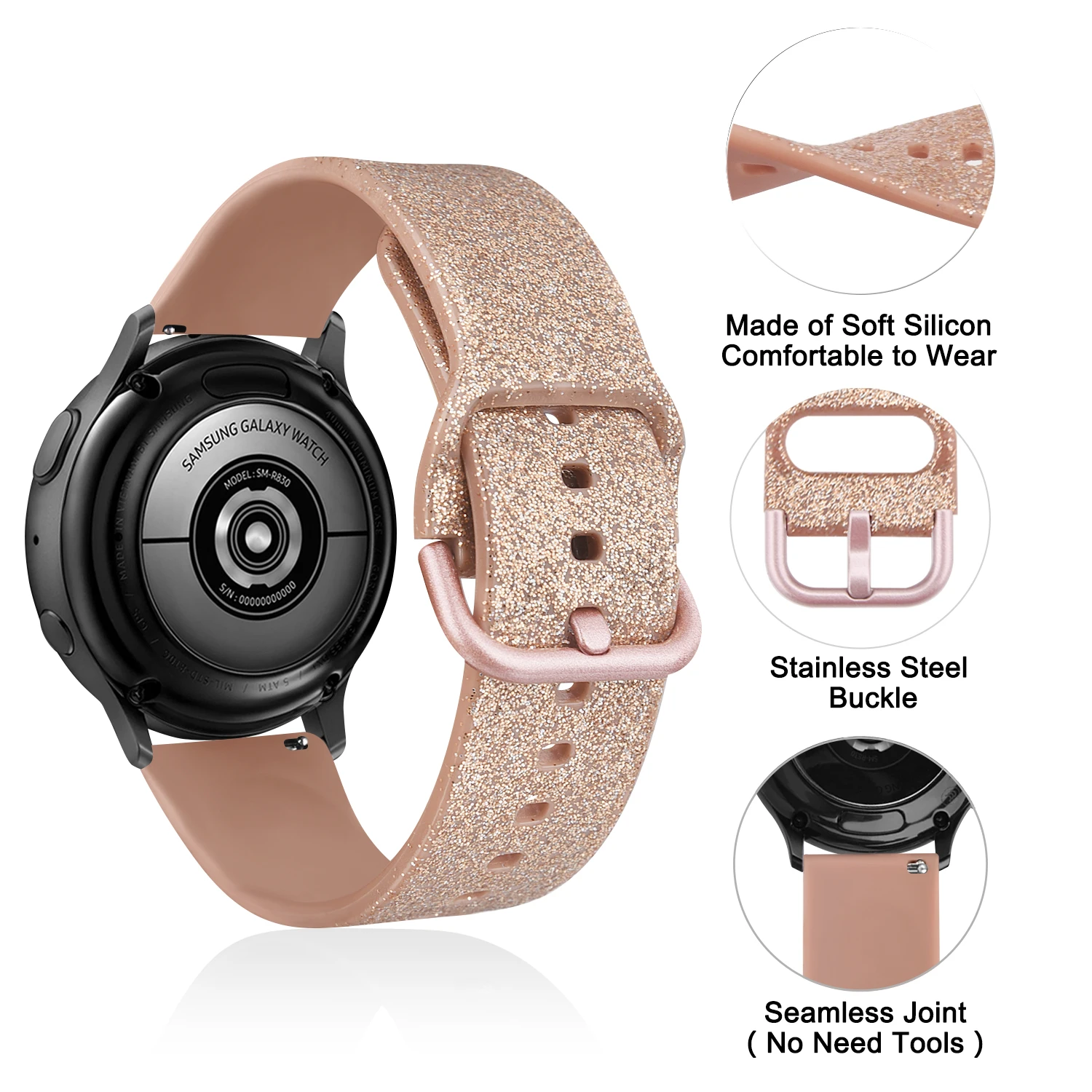 Versatile Silicone Watch Band - 20mm/22mm Adjustable Strap