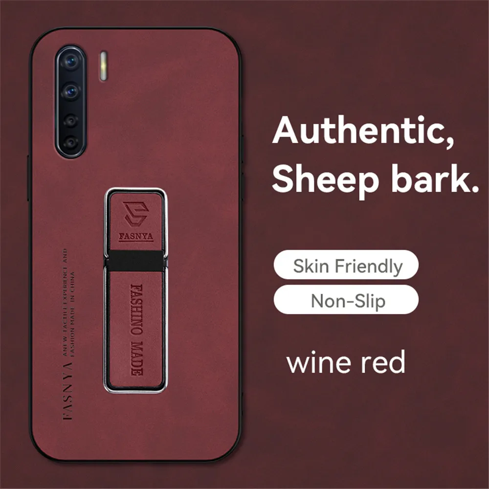Luxury Sheepskin Magnetic Leather Phone Case with Stand Cover