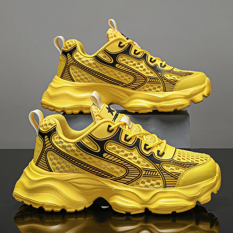 Men's Fashionable Sneakers, Casual Shoes - Breathable Fabric Upper, Available in Various Colors, Lace-Up Training Design Casual Shoes |   All-Season Wear-Resistant Sole |   Modern Style Sneakers