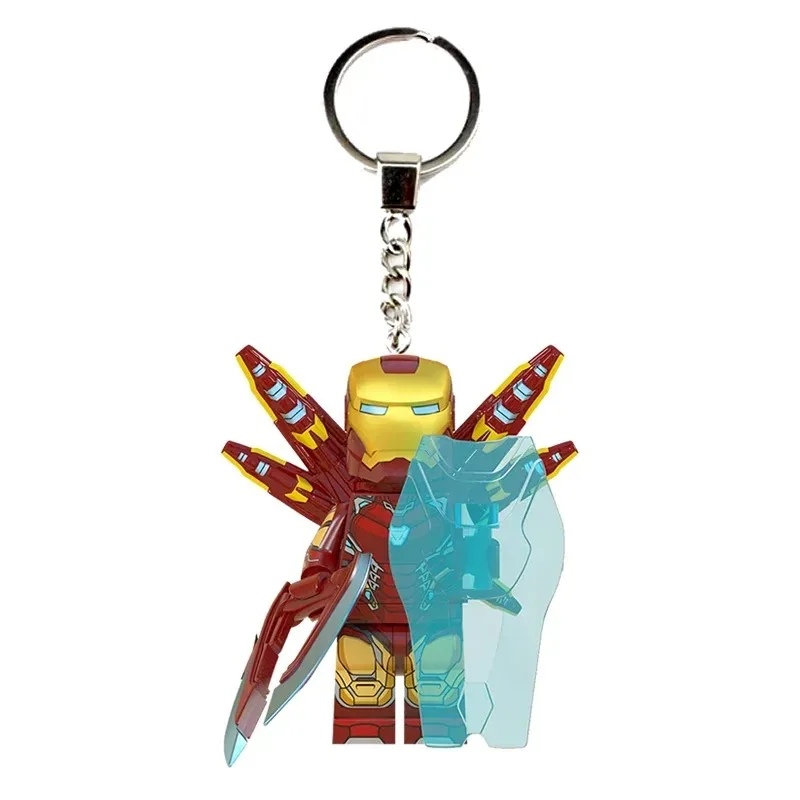Marvel Avengers Thanos Iron Man Spiderman Doctor Strange Peripheral Movies Children's Building Blocks Keychain Doll Holiday Toy 5