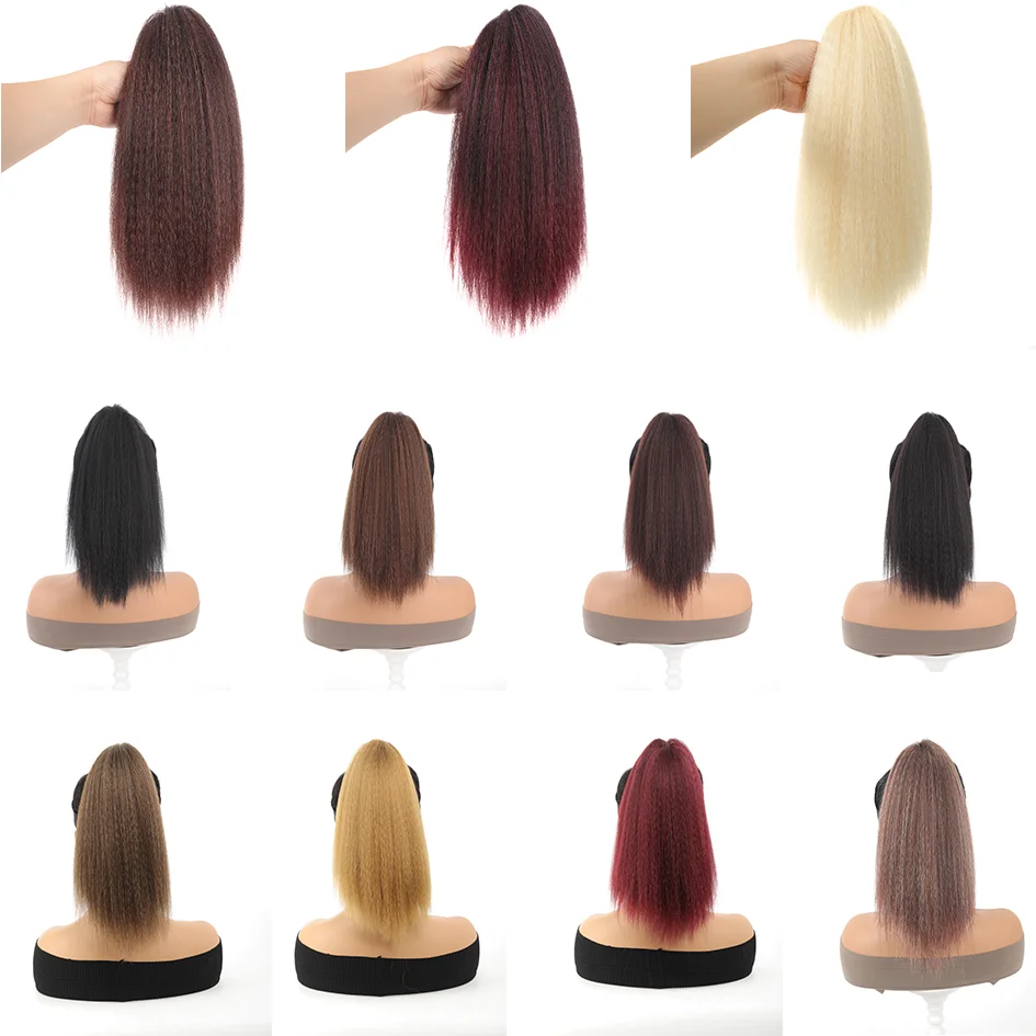 Allaosify Synthetic Hair for Ladies 12-inch Lady Large Grip Jacque Silk Ponytail Double row 8-tooth grip for solid invisibility