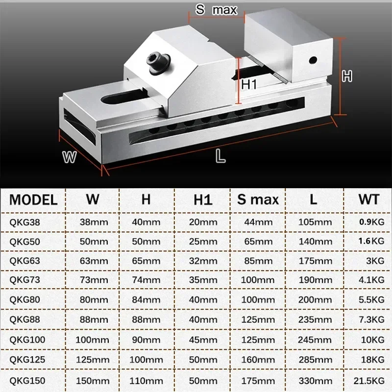 CNC precision QKG 73 3 Inches Tool Steel Vise Bench Clamp For Milling Bench Drill Press Stand Lathe Mini Tools Surface Grinder 4