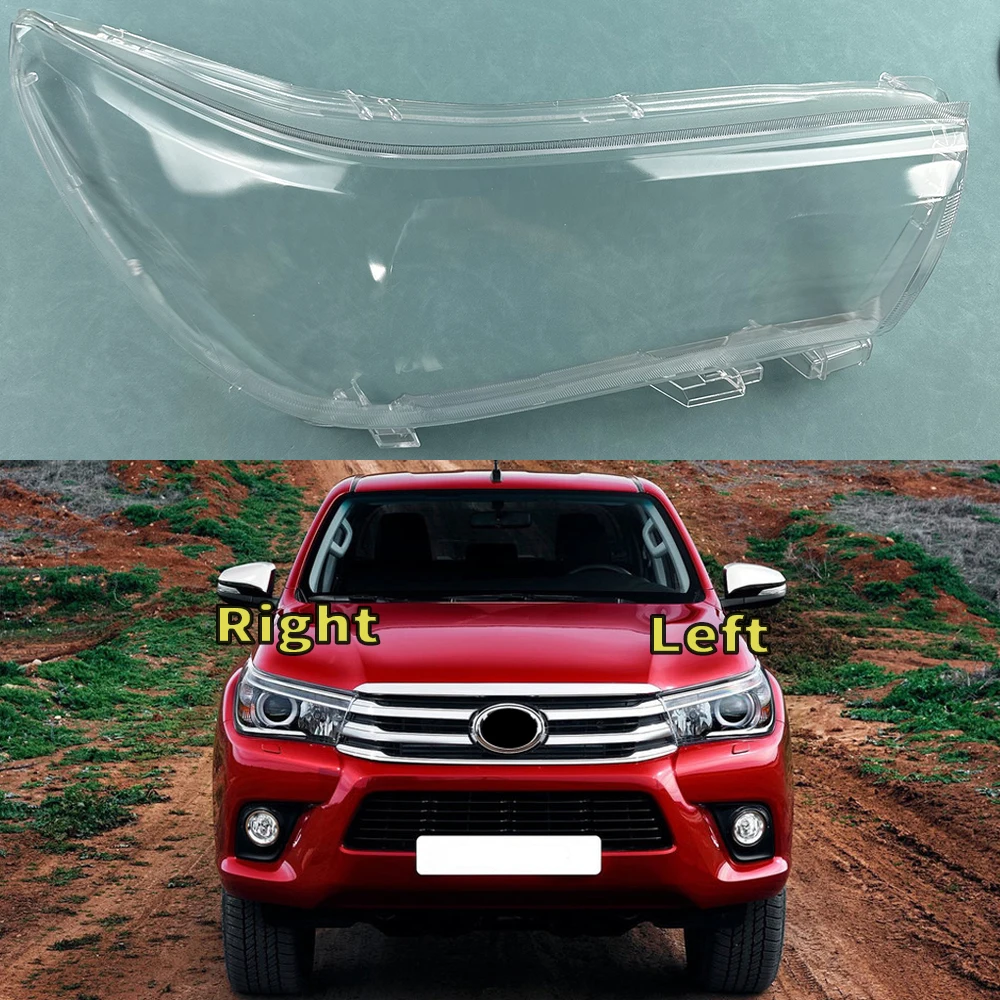 

For Toyota Hilux 2016-2018 Low Car Front Headlight Cover Auto Headlamp Lampshade Lampcover Head Lamp light glass Lens Shell Caps