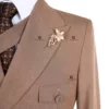 Cenne Des Graoom 2024 New Elegant Brown Double Breasted Suits for Men Hand Sewn Buttons 2 Pieces Set High Quality Wedding Party 2