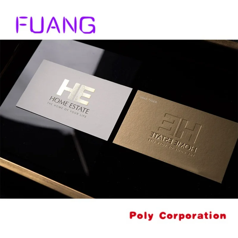 Custom  Luxury Logo Customized Embossed Printed Eco-Friendly Soft Suede Business Card Printing Gold Foil