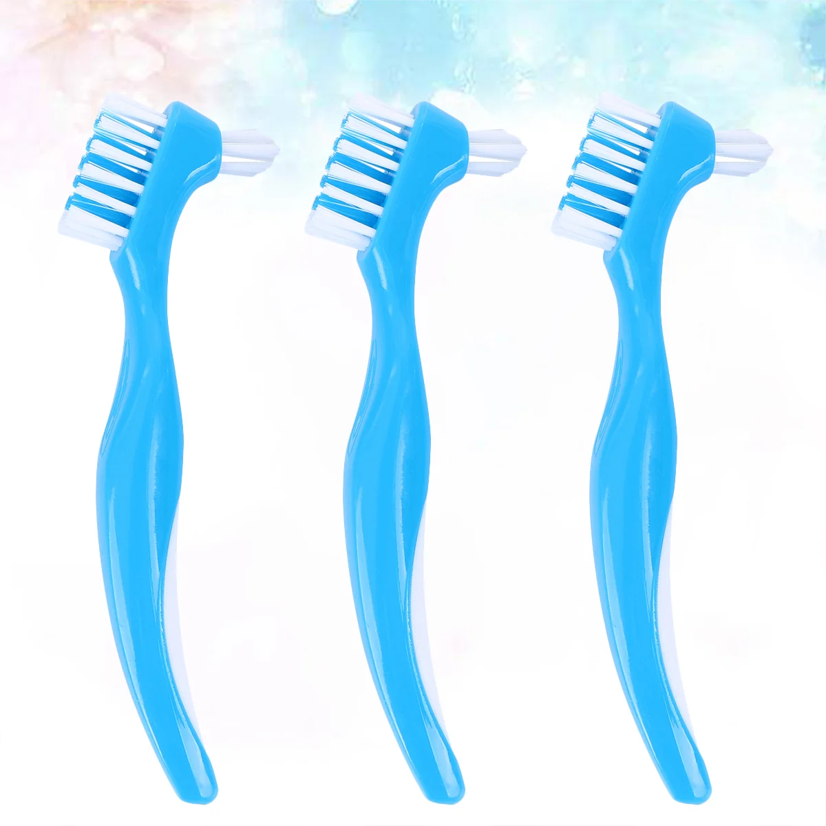 

6 Pcs Soft Double Head Denture Care Comb Cleaning Brush Floss Toothbrushes False Sided Teeth