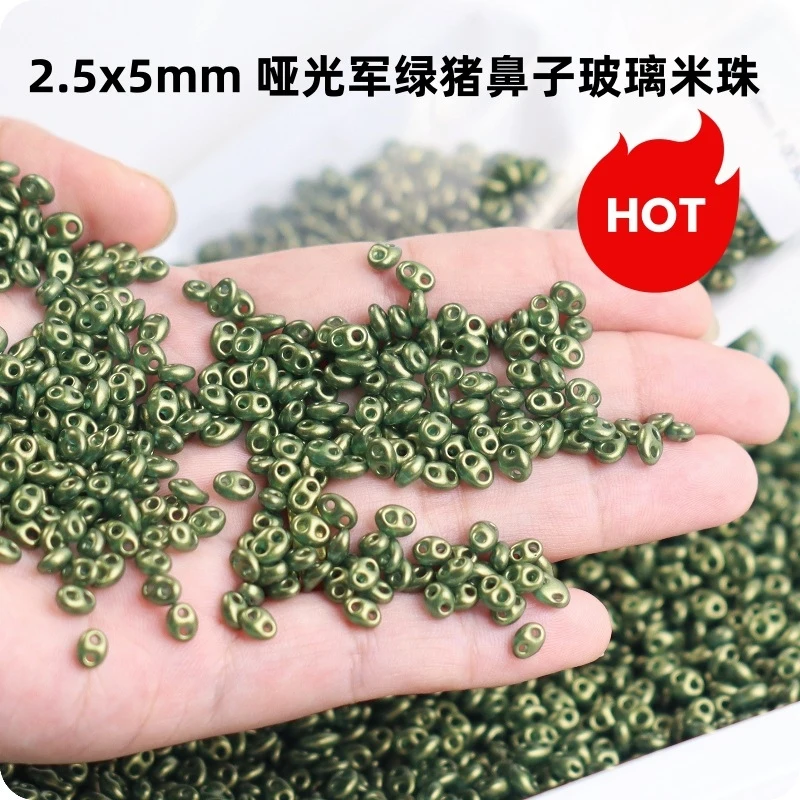 2.5x5mm 무광 색상 돼지코 유리 구슬 DIY 수제 비즈 재료 및 루즈 비즈 액세서리