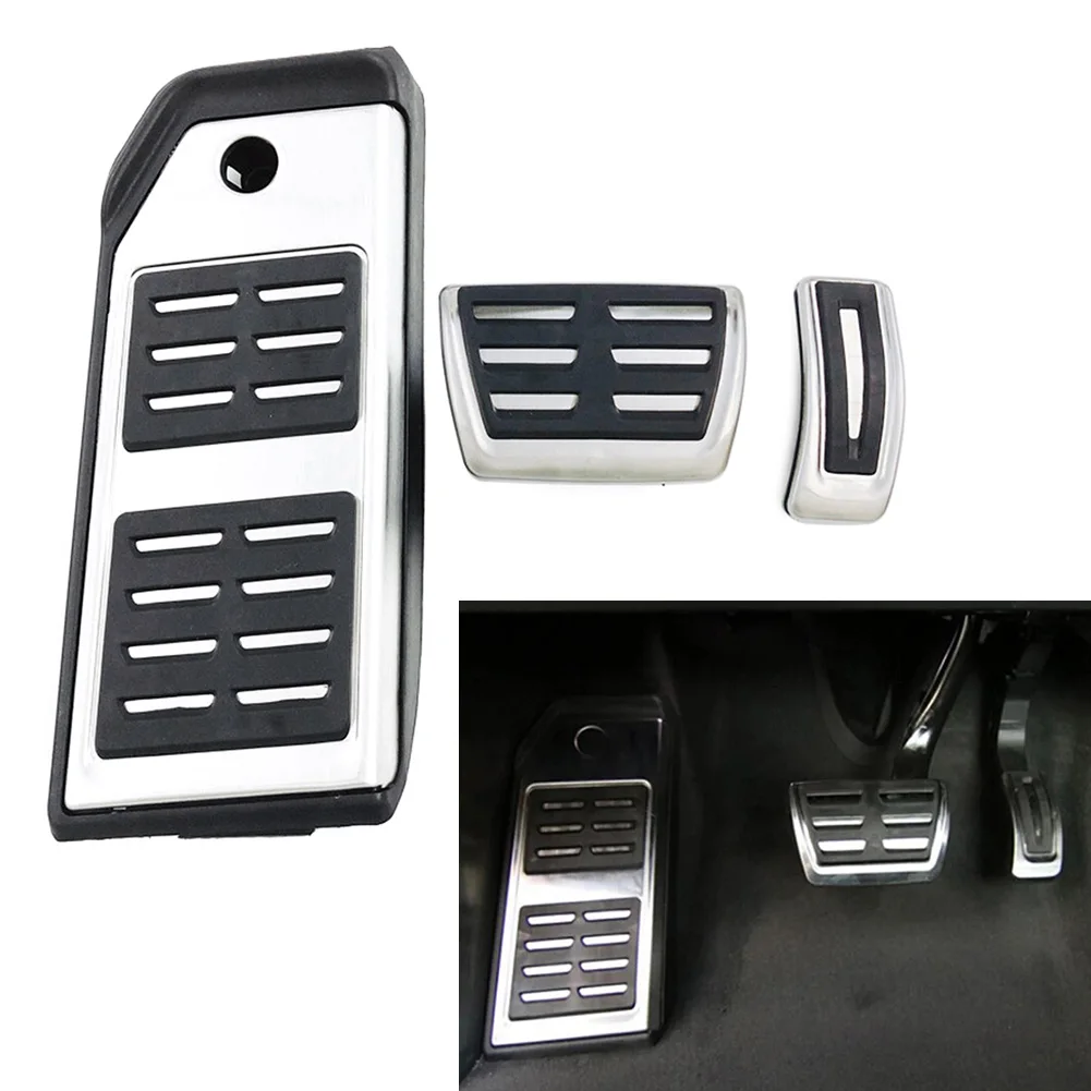 

3 шт., накладки на автомобильные педали из нержавеющей стали для Audi Q7 Q8, VW Touareg, Porsche Cayenne