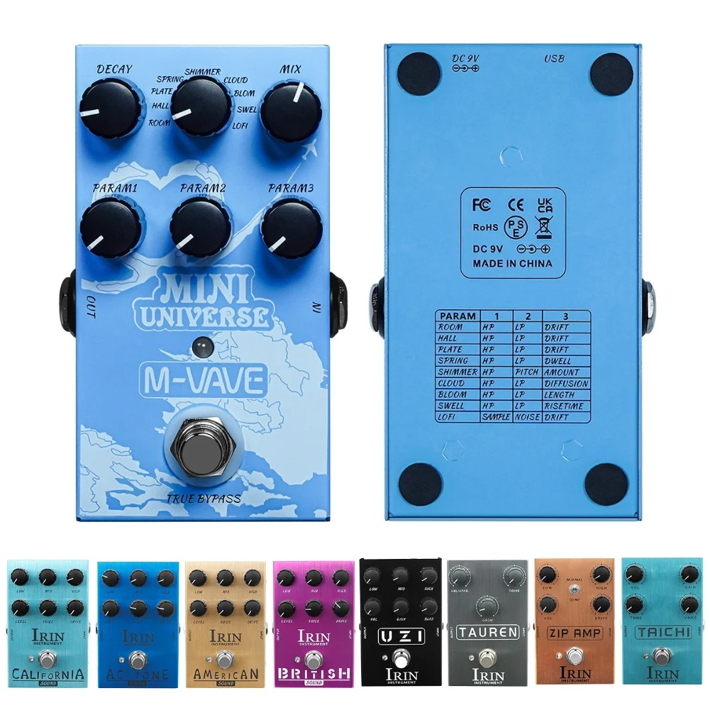 

Analog Reverberation Guitar Pedal 9 Reverb Tones Mini Pedal Pure Analog Processor for Electric Bass Music Instrument