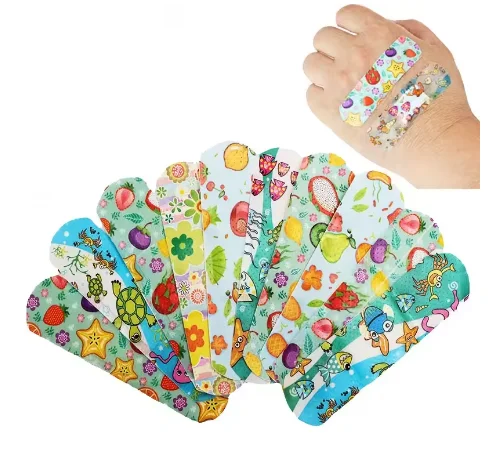 Medical bandaids 50/80pcs Lot Band Aid Waterproof Wound Patches Kawaii Cartoon Patterned Plasters Curved Strips Healing Adhesive Bandages