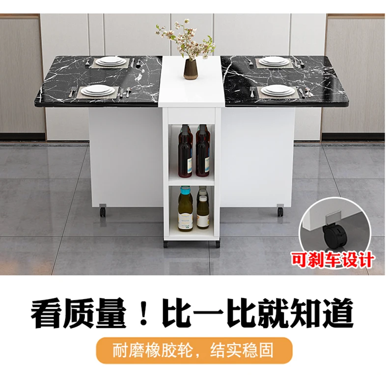 Description Picture 5 of itemFolding Dining Table Set 4 Chairs Italian Nordic Luxury Dining Table Decorate Simple Mesas Y Sillas De Comedor Kitchen Furniture