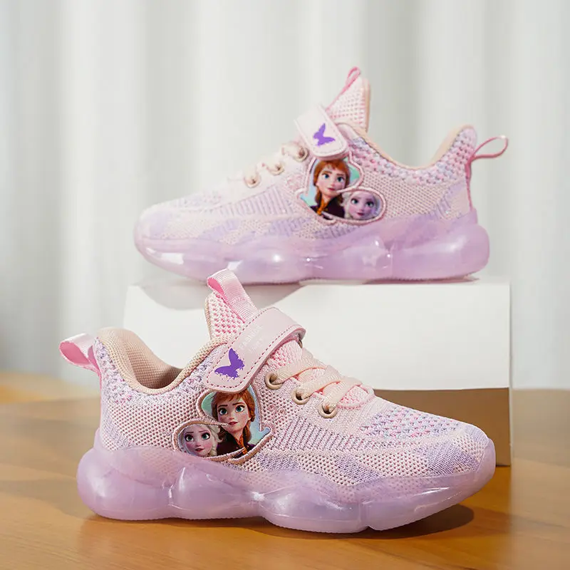 Disney-zapatos informales para niña, Zapatillas de malla