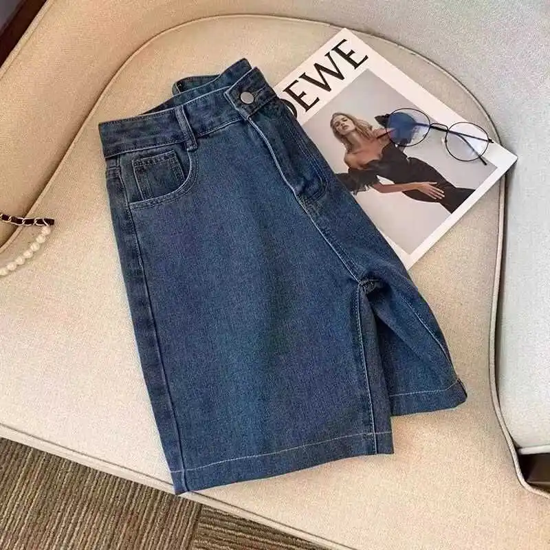 Men's Pants Korean Style Vintage Summer Jeans Shorts Slim Fit and Distressed Denim Washed Soild Cowboy Short Pants for Men A20