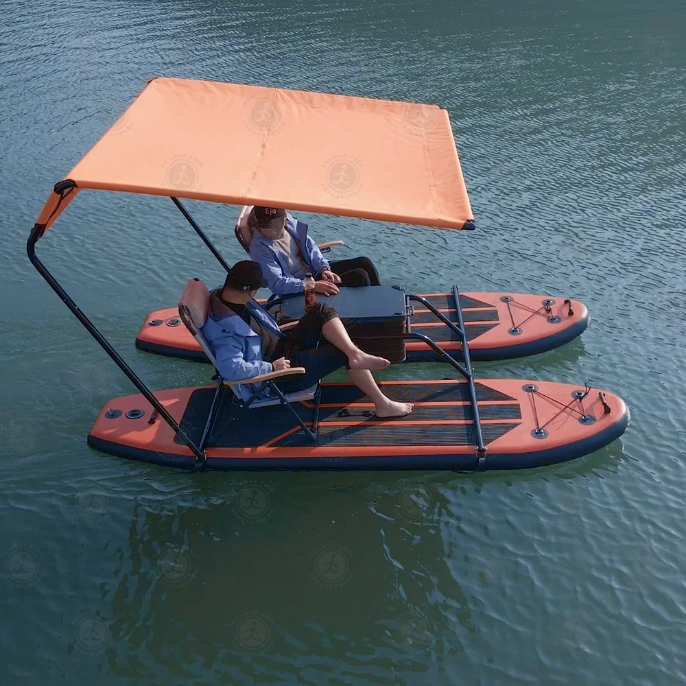 Bateau RC Gonflable SUP avec Moteur Trolling - 2 Planches + Chaises
