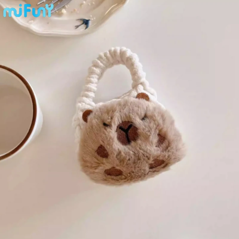 Custodia Mifuny Capibara Airpods Custodia Protettiva Portatile In Peluche Intrecciata A Mano Per Airpods Pro Accessori Borsa Per Cuffie Cool