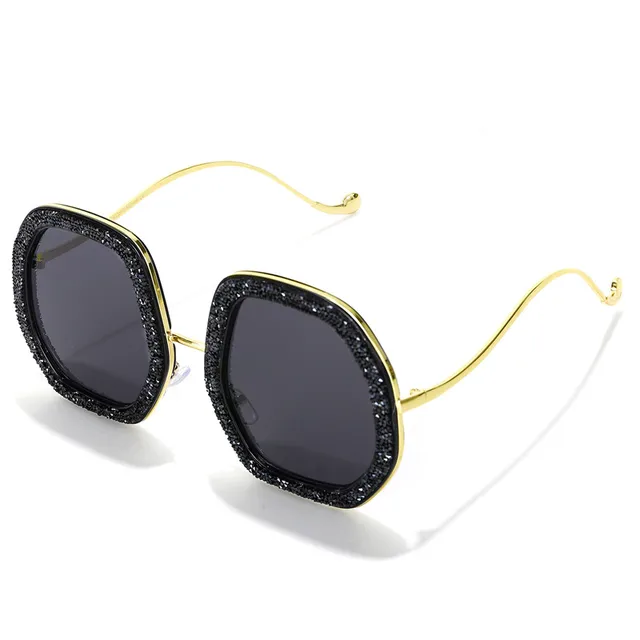 Mythique - Geometric Round Tinted Chain Link Design Sunglasses