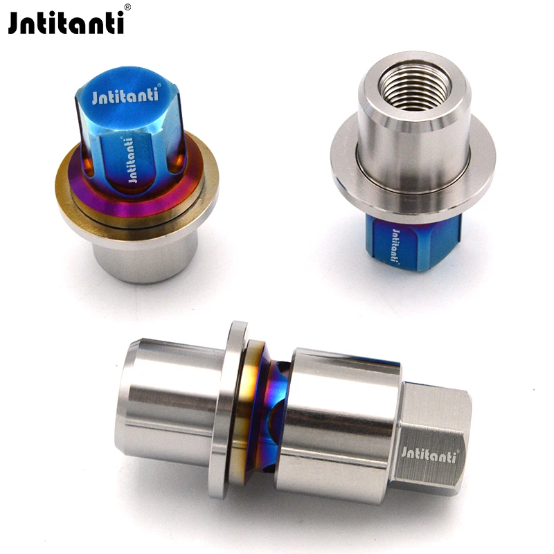 

Jntitanti anti-theft Gr.5 titanium 10.9 grade customizd color titanium screw titanium wheel lug nut M14*1.5*40mm for land-rover