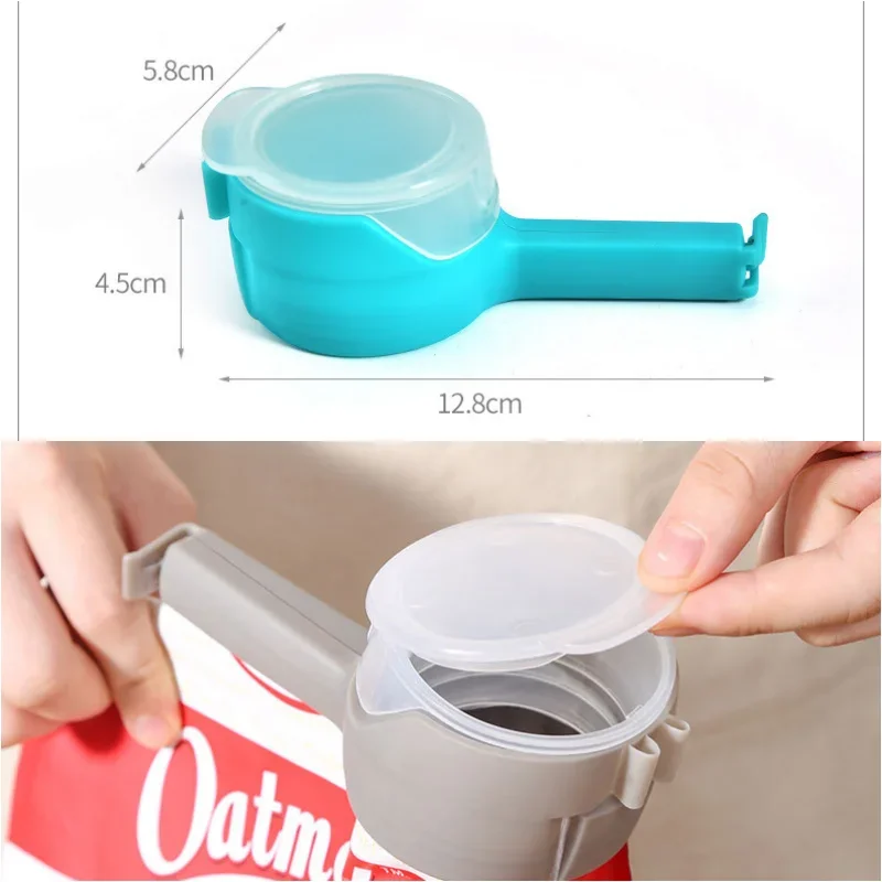 Bag Clips Food Storage Sealing Clips Pour Spouts Kitchen Chip Bag Clip Plastic Cap Sealer 2pc