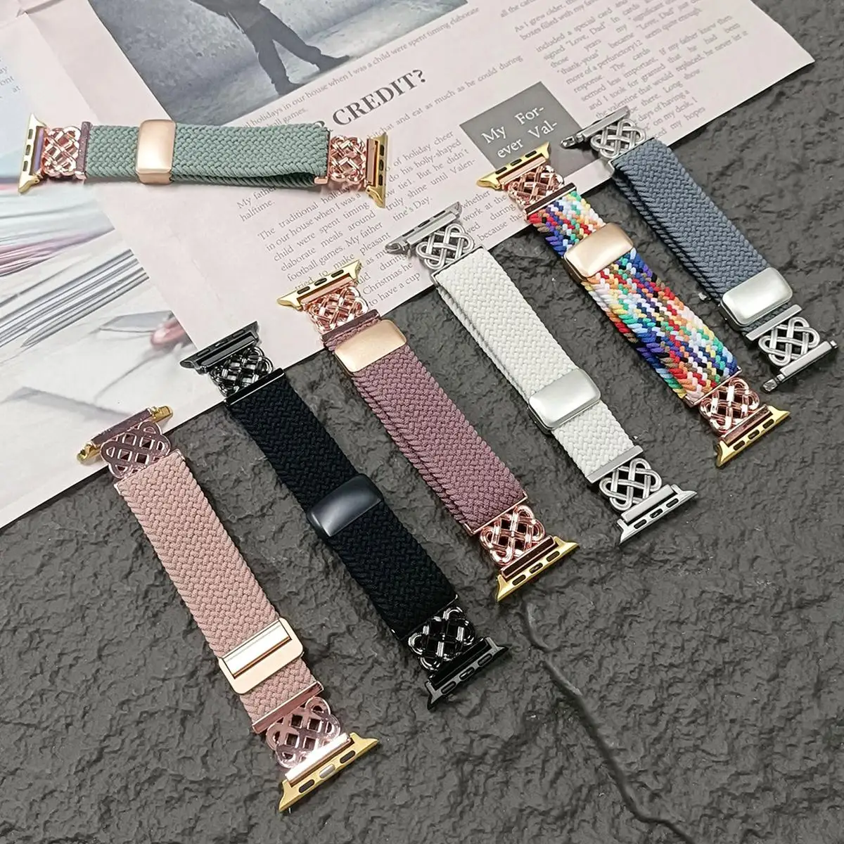 Braided Magnetic Watch Band Bracelet with Strap Adjustment