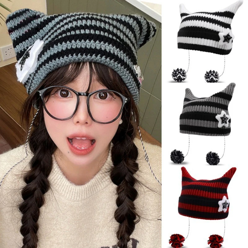 

Теплая Рождественская шапка с защитой от ветра для улицы, модная осенне-зимняя Мягкая вязаная шапка унисекс