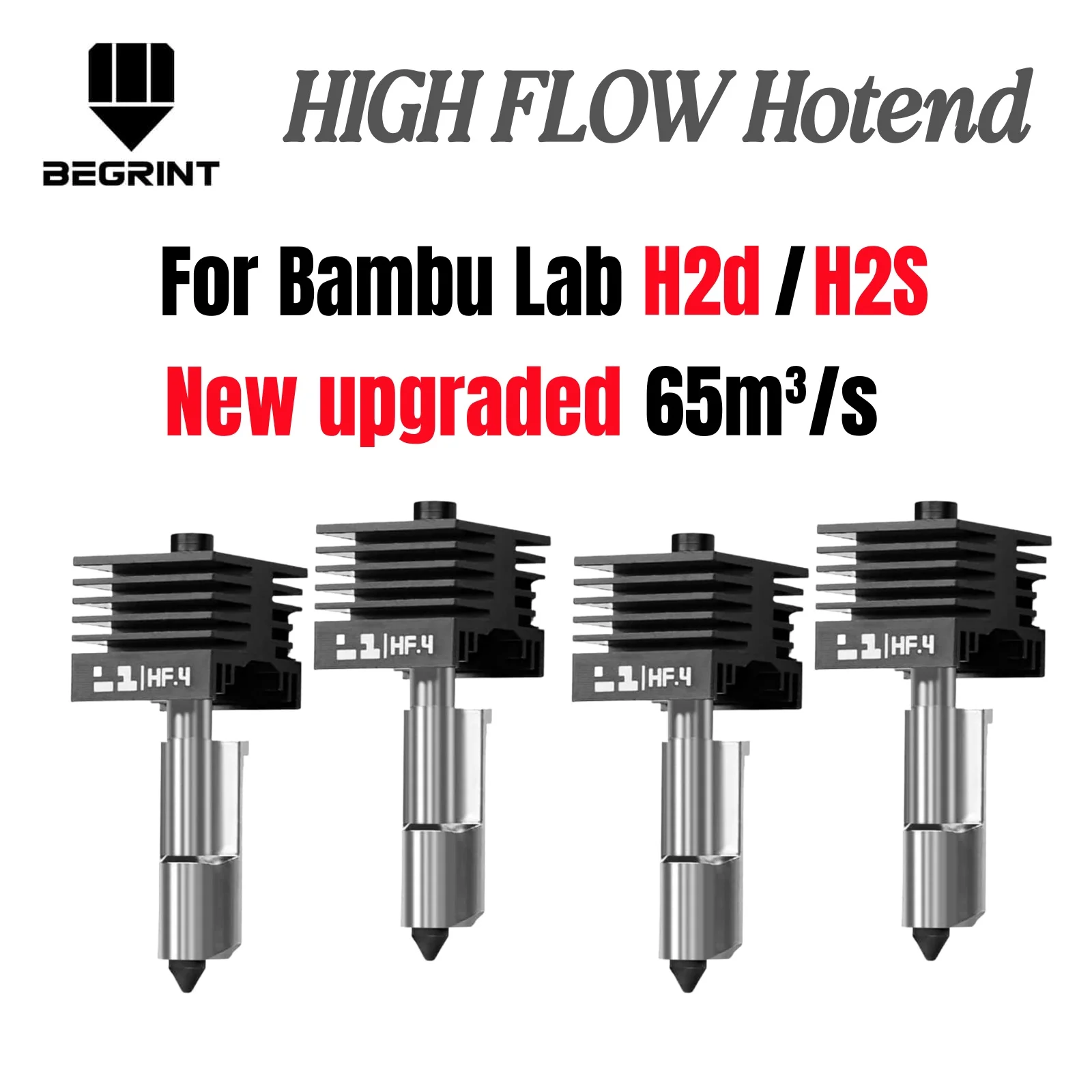 For Bambu Lab H2S H2D High flow hotend High Quality Fast Printing 0.4mm Quick replacement Hardened steel nozzle Hot End For H2D