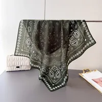 68cm Green Cashew Printed Scarf Women's Spring and Summer Thin Imitation Silk Scarf Fashion Versatile Shawl Headscarf Scarfs - Image 5