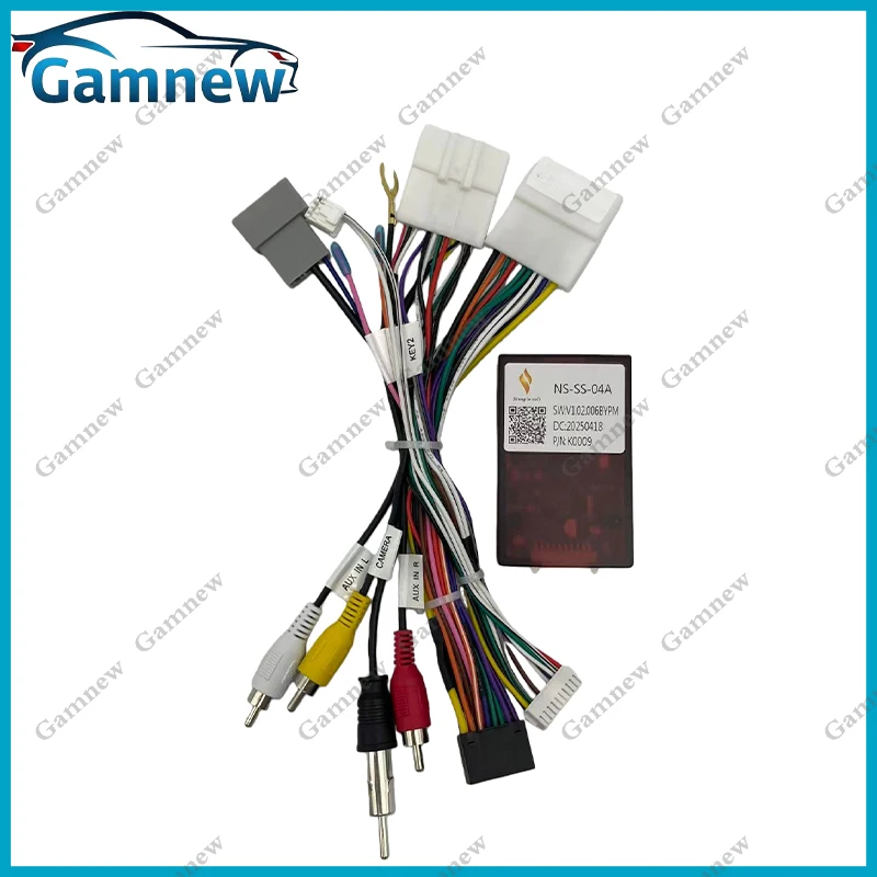 Adaptateur De Faisceau De Câblage Radio CAN Bus Avec Cadre De Panneau Pour Nissan Qashqai J11 2016-2019, Pour Multimédia Android 2 Din 10 "16 Broches