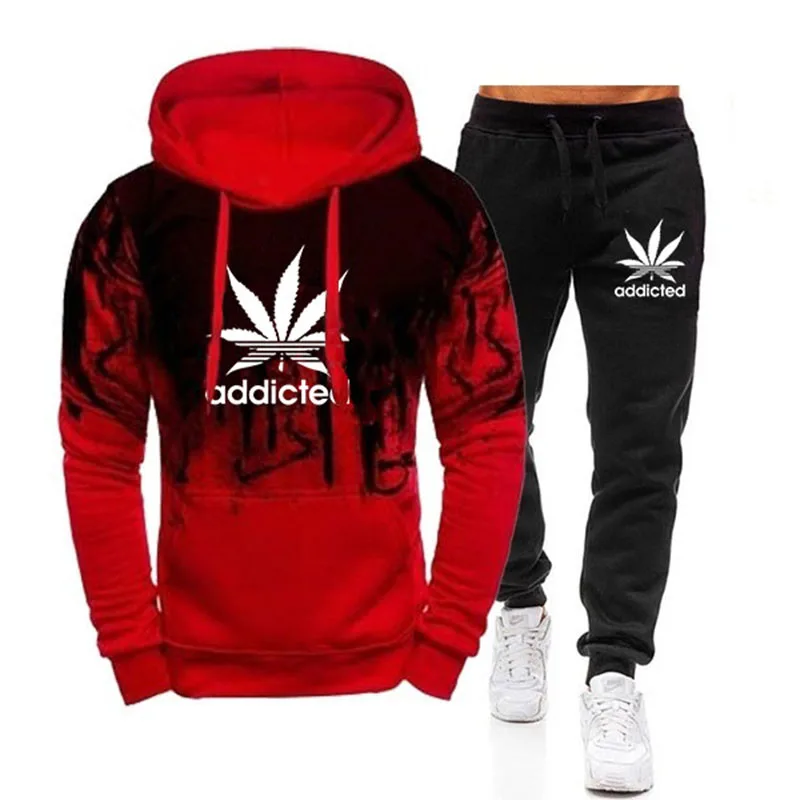 

Men Tracksuit Sets Winter Hoodies Pants 2 Piece Set Running Hoody Mens Brand Sweatshirt Sport Joggers Sweatpants Suit Male