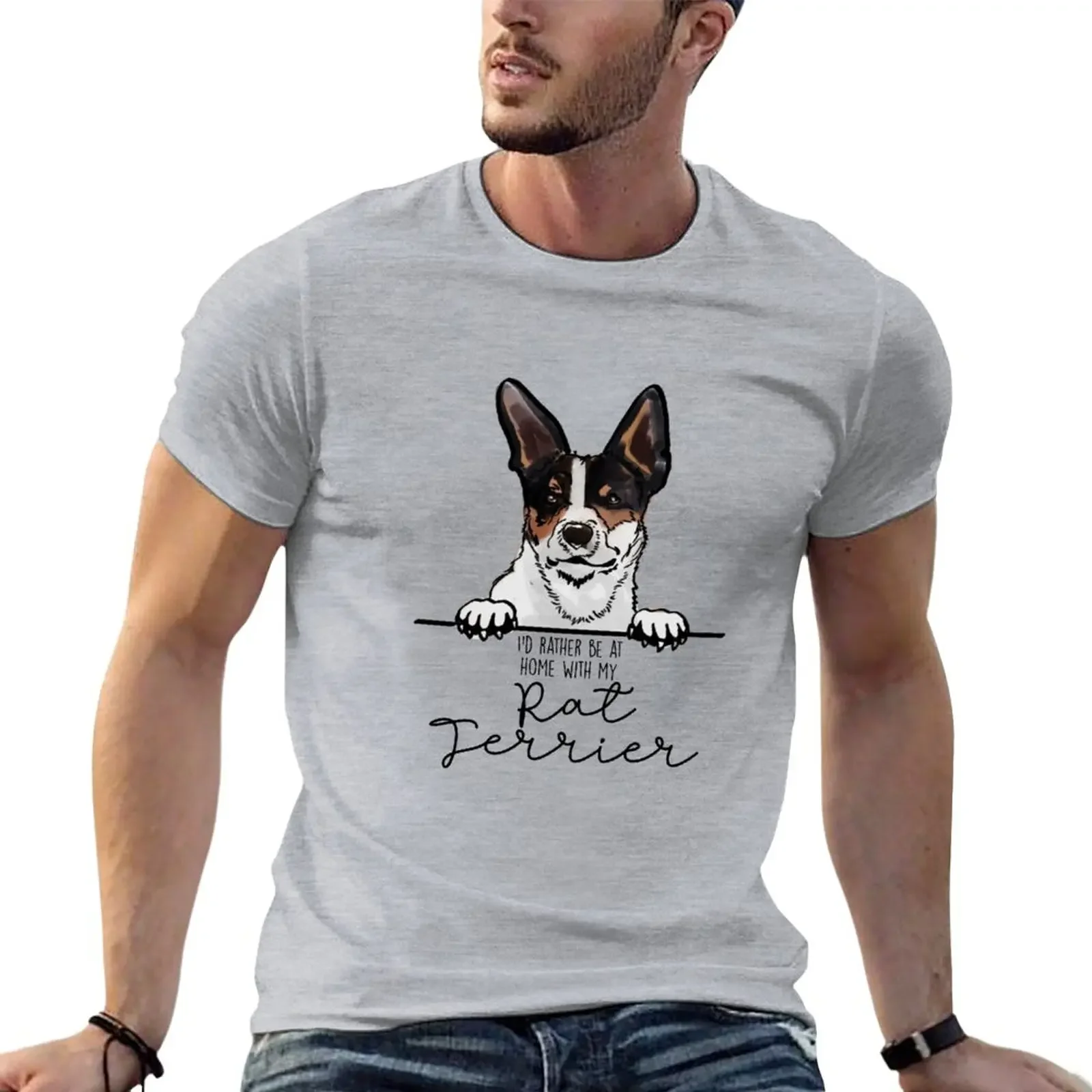 

I’d rather be at home with my Rat Terrier T-Shirt sweat heavyweights blacks mens graphic t-shirts anime