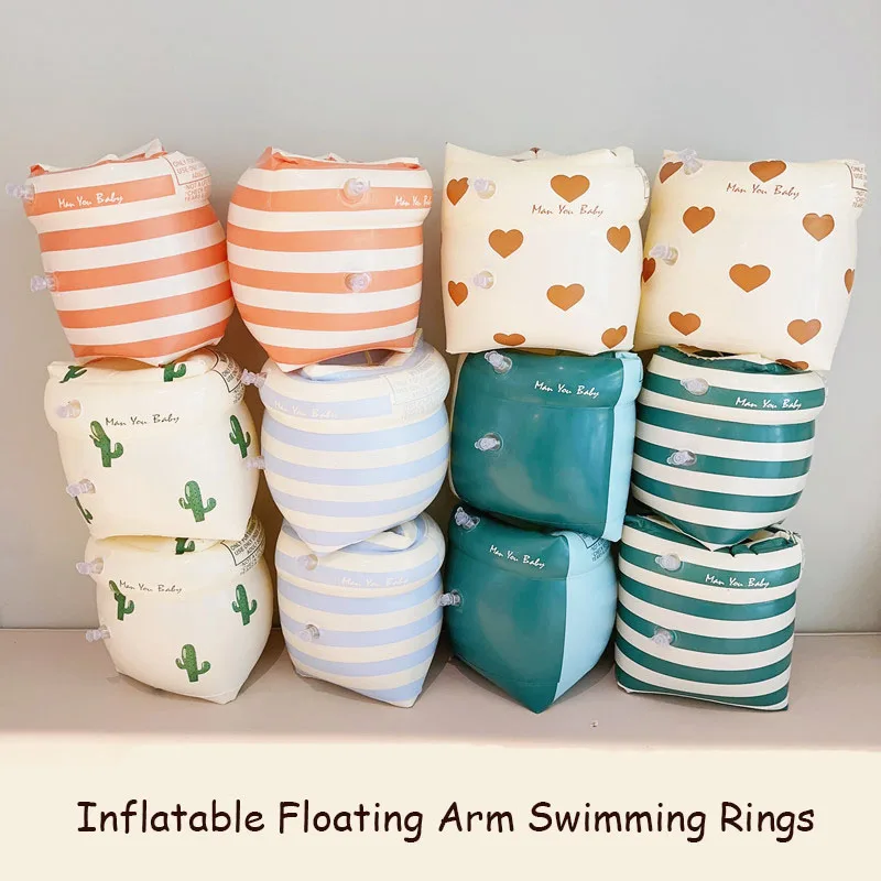Arm Swimming Rings for Kids Adult Inflatable Floating Arm Sleeves Double Air Bag Swimming Pool Floaters Accessories