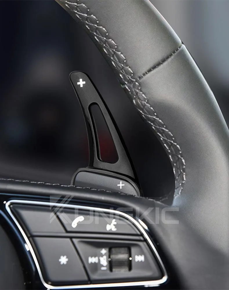 Auto-Lenkrad-Schaltwippen für Audi A3 A4 A5 S3 S4 S5 SQ5 SQ7 Q2 Q3 Q5 Q7 TT TTS ABS Carbonfaser-Stil Zubehör – Detail 5
