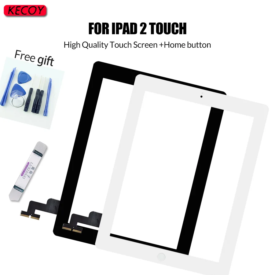 Substituição do Painel Digitalizador da Tela Sensível ao Toque Touchscreen Vidro Sensor com Botão Ferramentas para Ipad A1395 A1396 A1397 1pc