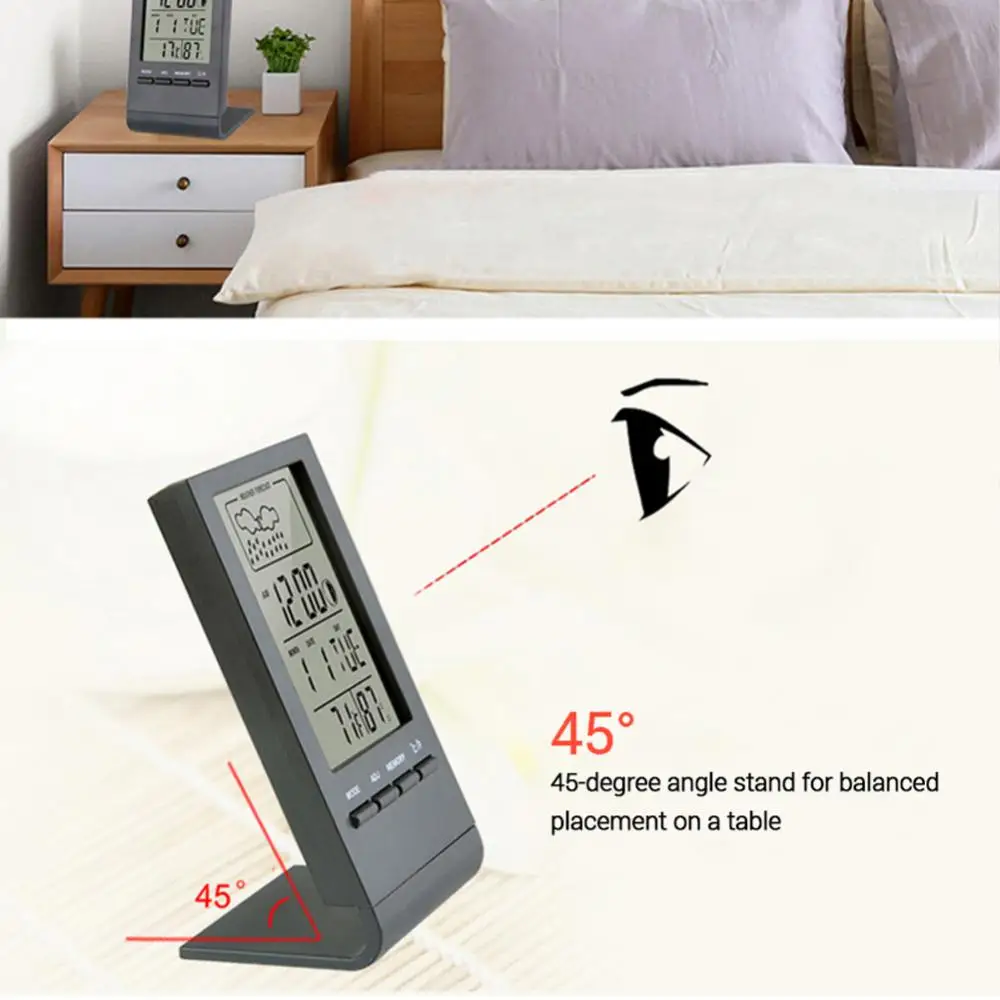 Multifunction Calendar Temperature Digital Alarm Clock Electronic Calendar Thermometer Hygrometer Table Desk Clock with Time digital clock lcd digital clock digital desk clock digital table clock