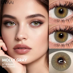 Enhanced Fashionable Colored Contact Lenses in Beauty Green and Natural Brown (Molly Grey)