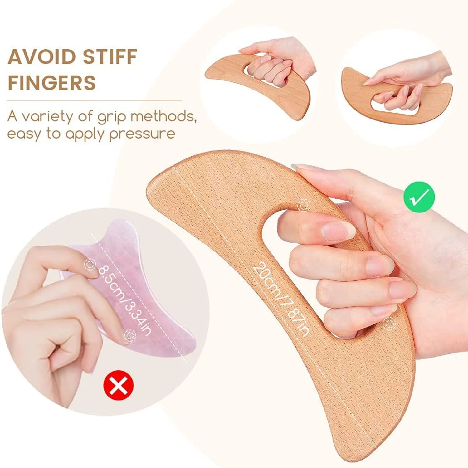 Wooden Gua Sha Tool Manual Massage Scraper for Anti Cellulite Slimming Guasha Massage Board Body Gua Sha Paddle Therapy Tool 6