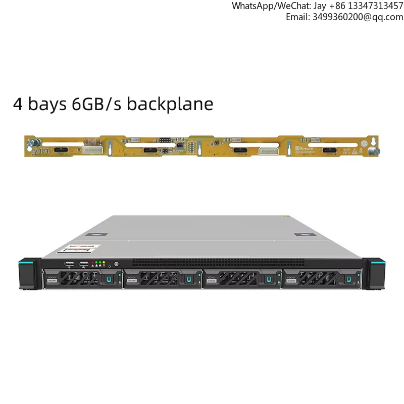 도매 1u 4베이 12gb 블랙플레인 3.5 핫스왑 서버 케이스 1u 싱글 1+1 이중화 전원 공급 장치 서버 섀시