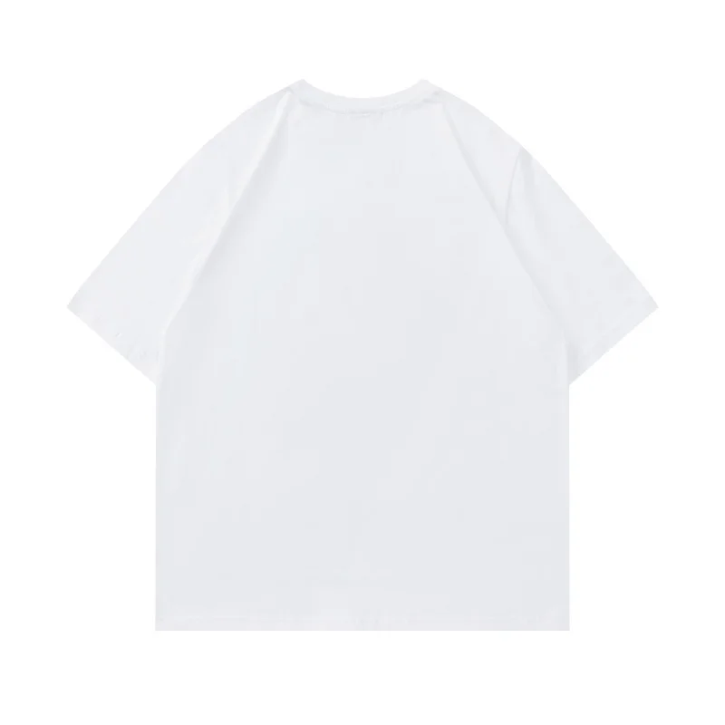 Men's T-shirt Streetwear Pattern Bold Letter Printed Loose Casual Summer Short sleeved Pure Cotton T-shirt