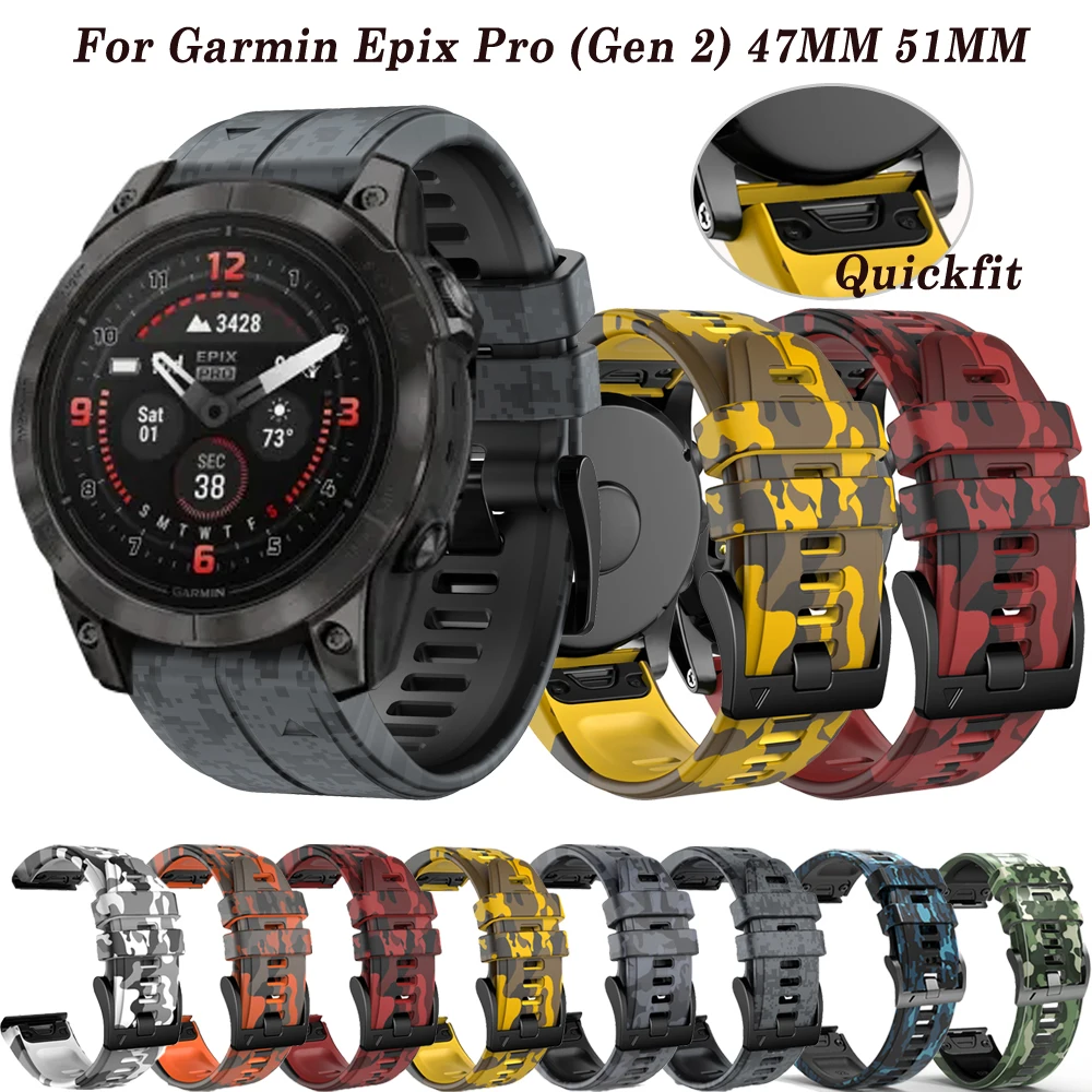 Cinturino A Sgancio Rapido In Silicone Con Stampa Da 22Mm 26Mm Per Bracciale Da Polso Garmin Epix Pro (Gen 2) 51Mm 47Mm Con Cinturino Per Smartwatch E
