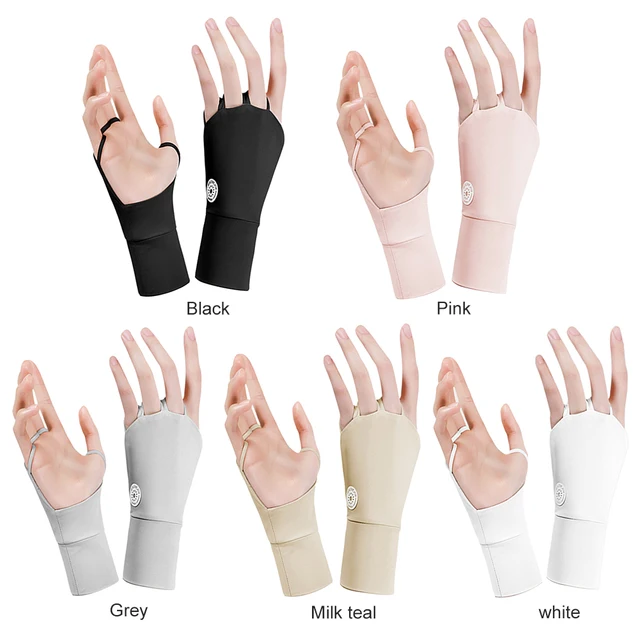 Women Protector Golf Gloves Cool Breathable Sun UV Protector Golf Glove Hollow Palm Elastic for Outdoor Practice 3