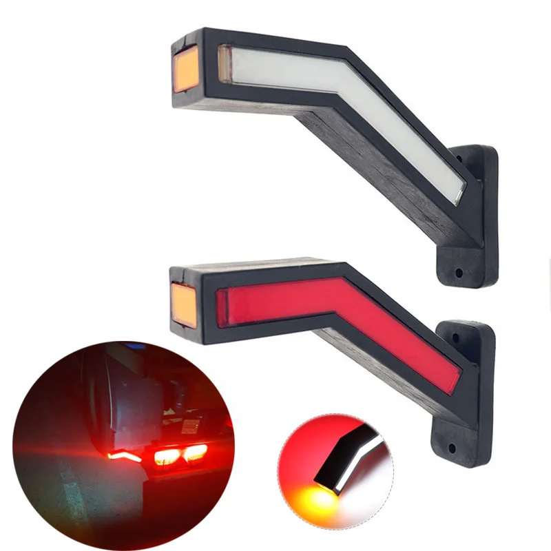 LED Neon Stalk Side Marker Light 12V 24V Truck Trailer Warning Indicator Position Lamp Universal Waterproof Amber Red White 2PCS led marker lights led warning lights