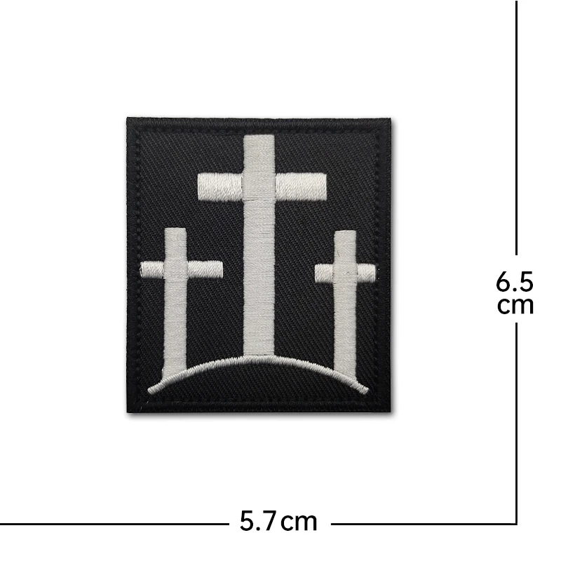 Description Picture 4 of itemcross flag fish Reflective Embroidery Cloth Hook Loop Patch Backpack Tactical Morale Badge Applique For Jacket Jeans bag Hat