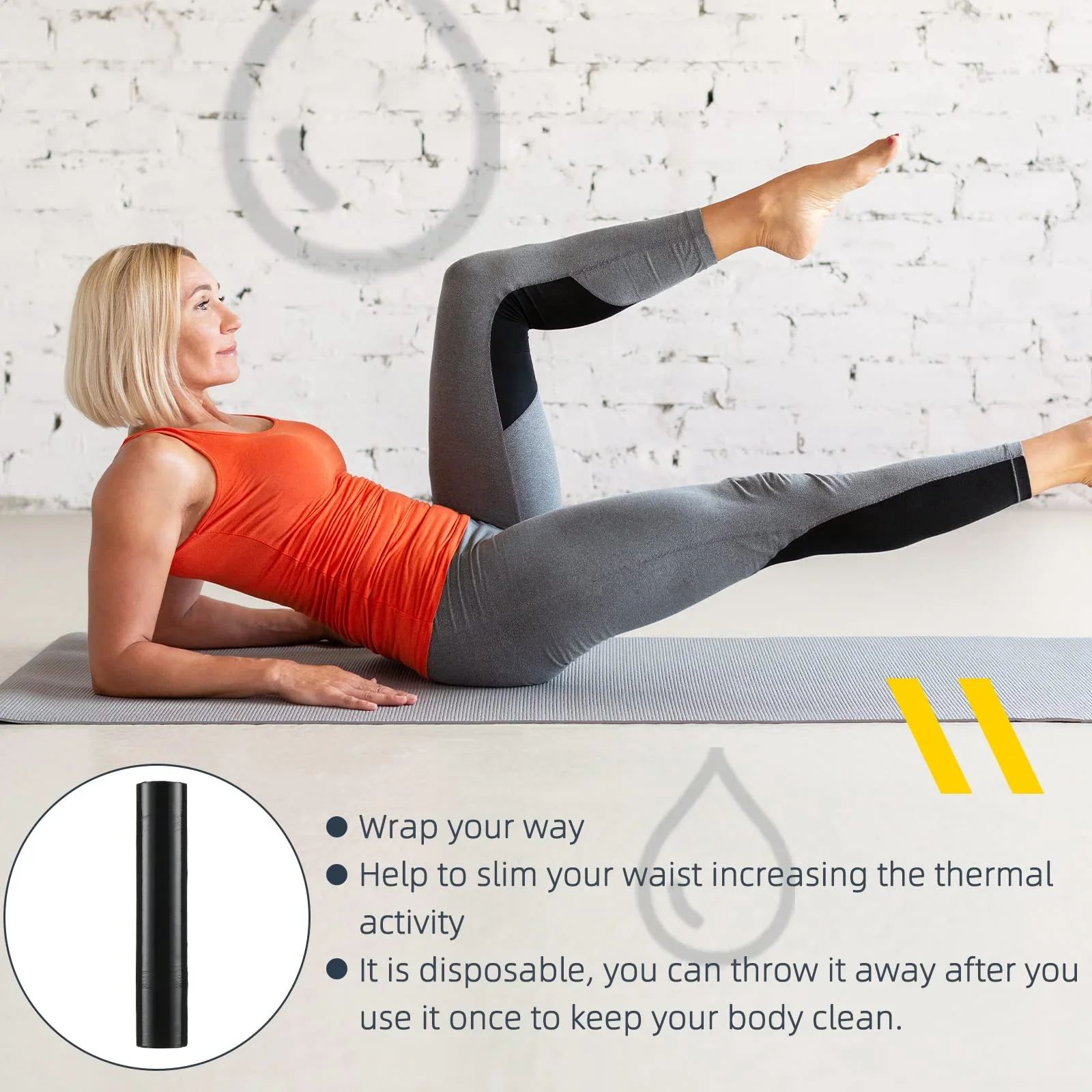 3/2/1 Roll 60 Meters Black Osmotic Plastic Body Wrap Workout and Sweat Enhancer Stomach Wrap Body Film Massage Accessories