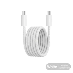High - Speed 100W Magnetic USB - C to USB - C Nylon Braided Charging Cable - 1m (Beige)