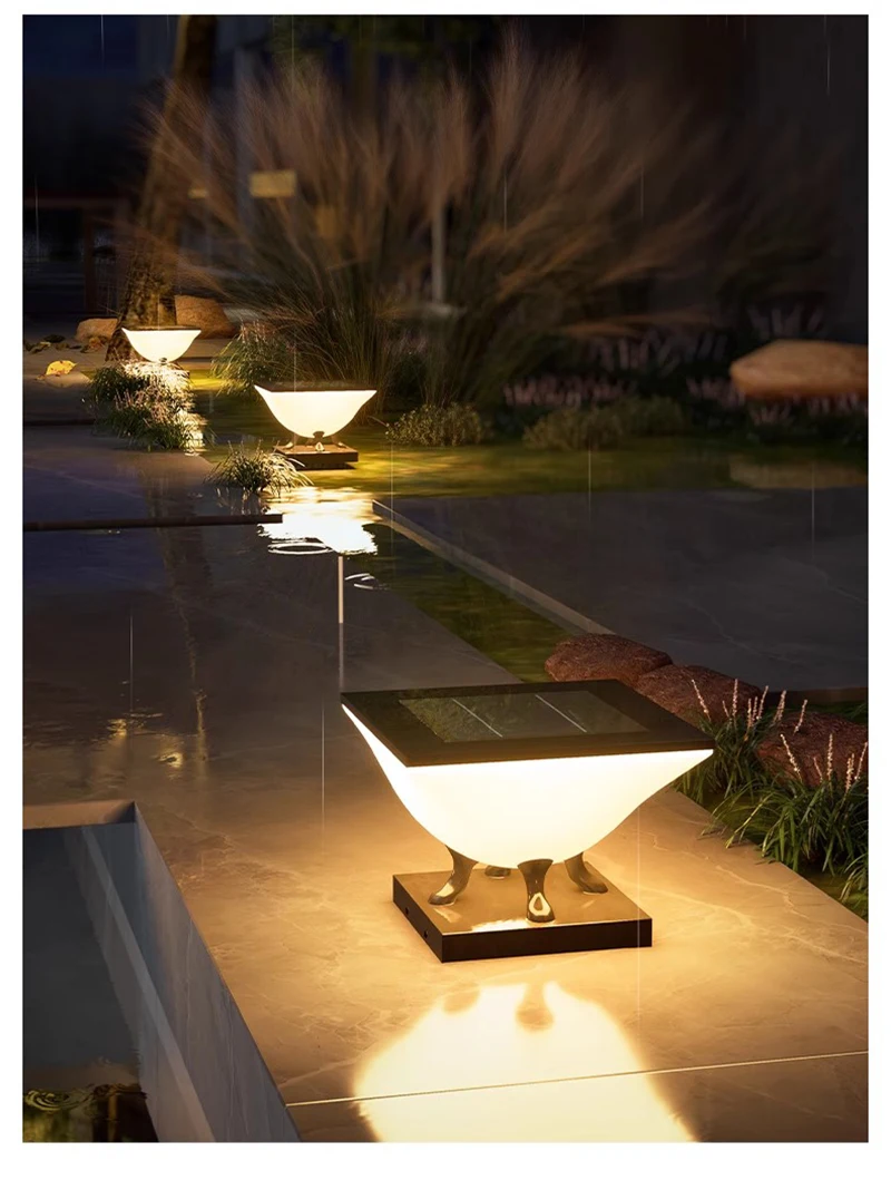 Description Picture 6 of itemOutdoor Waterproof Solar Pillar Lights Home Decor Villa LED Wall Lamp Modern Gate Garden Lighting Solar Energy Super Bright Door