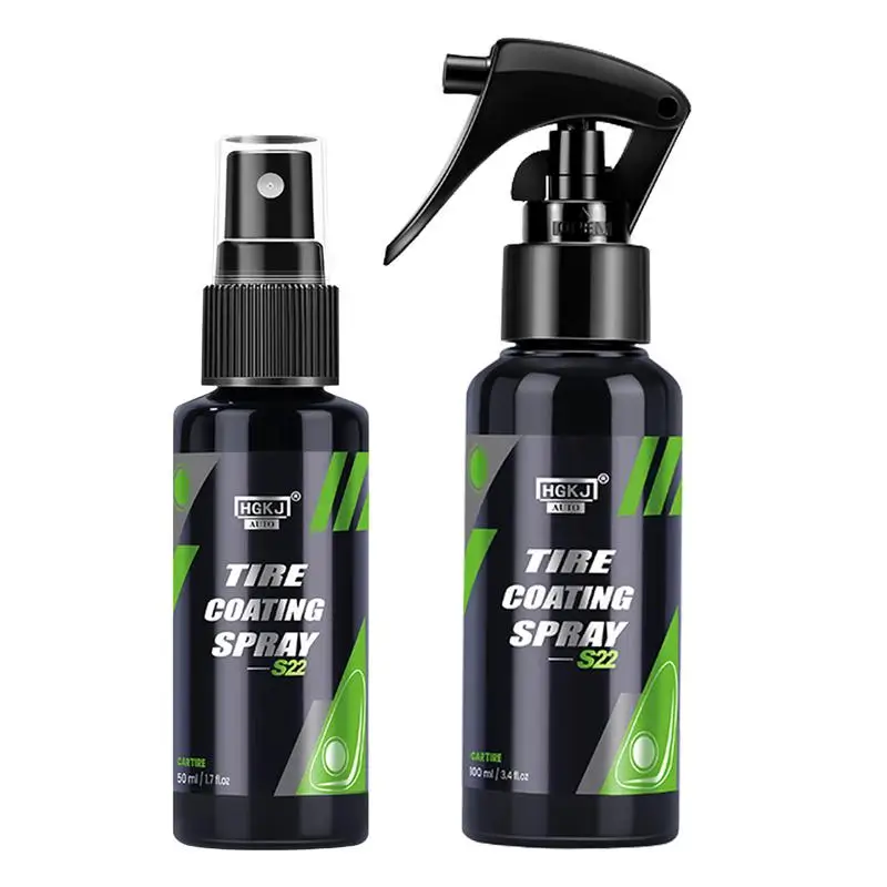 

50ml/100ml Black Wet Tyre Gloss HGKJ Tire Coating Spray AUTO-S22 Shine Crystal Wax Spray Quality Car Cleaning Products